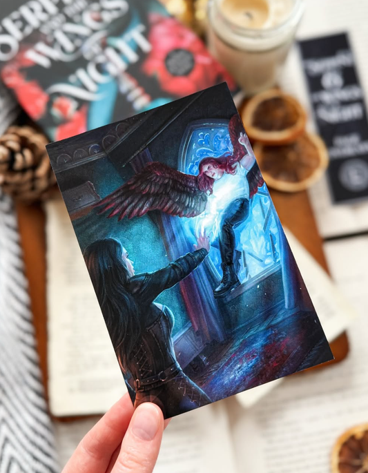 Bookish postcards 4×6 — Crowns of Nyaxia mini art prints for shelves and walls