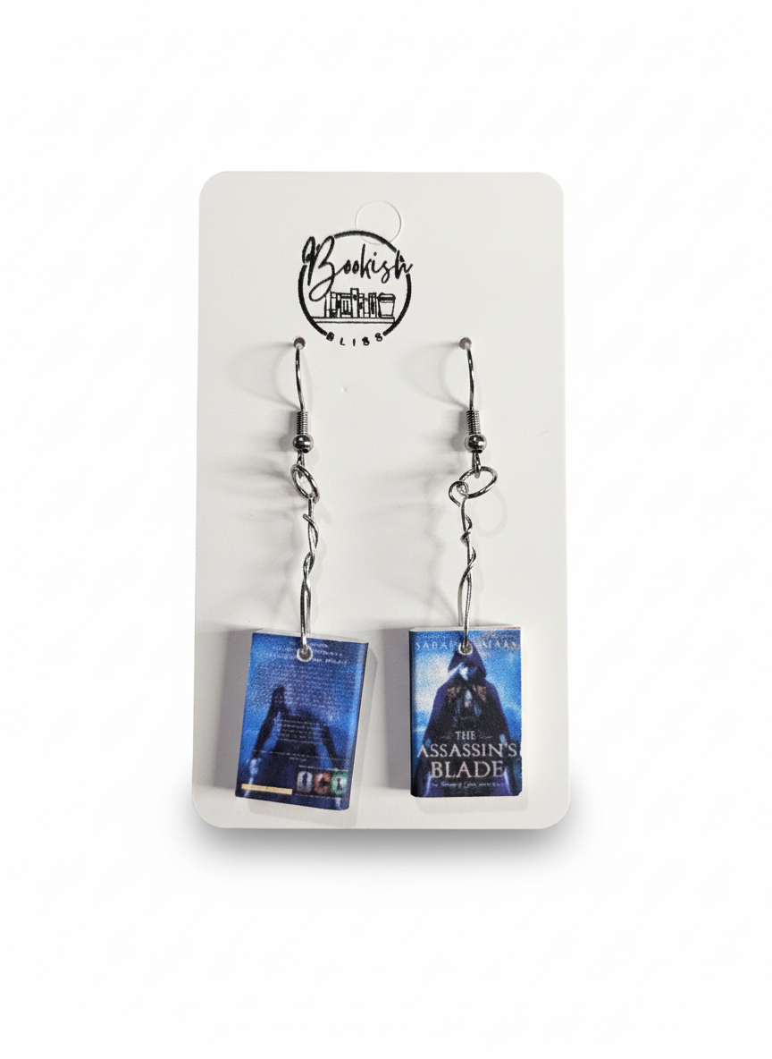 The Assassin's Blade Miniature Book Earrings