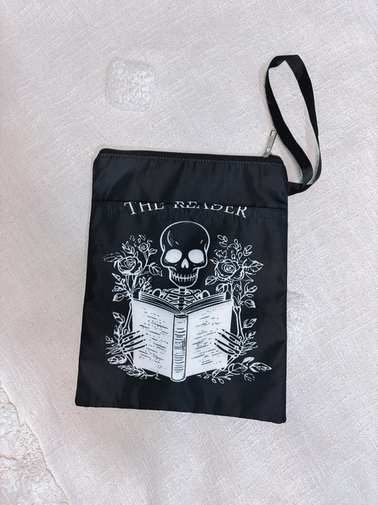 The "Silent Reader" Book Pouch – Gothic Skeleton Sling