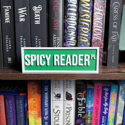 Spicy Reader Street Sign | Bookshelf Decor: Red