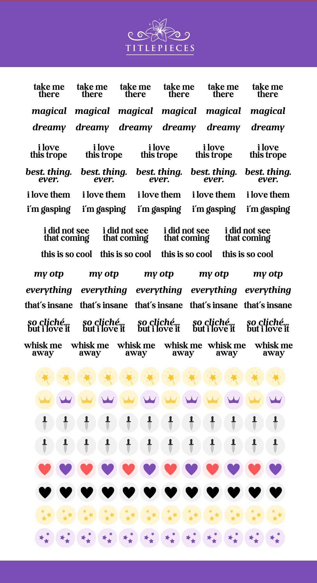 Annotation Stickers (Genre): Sweet Romance