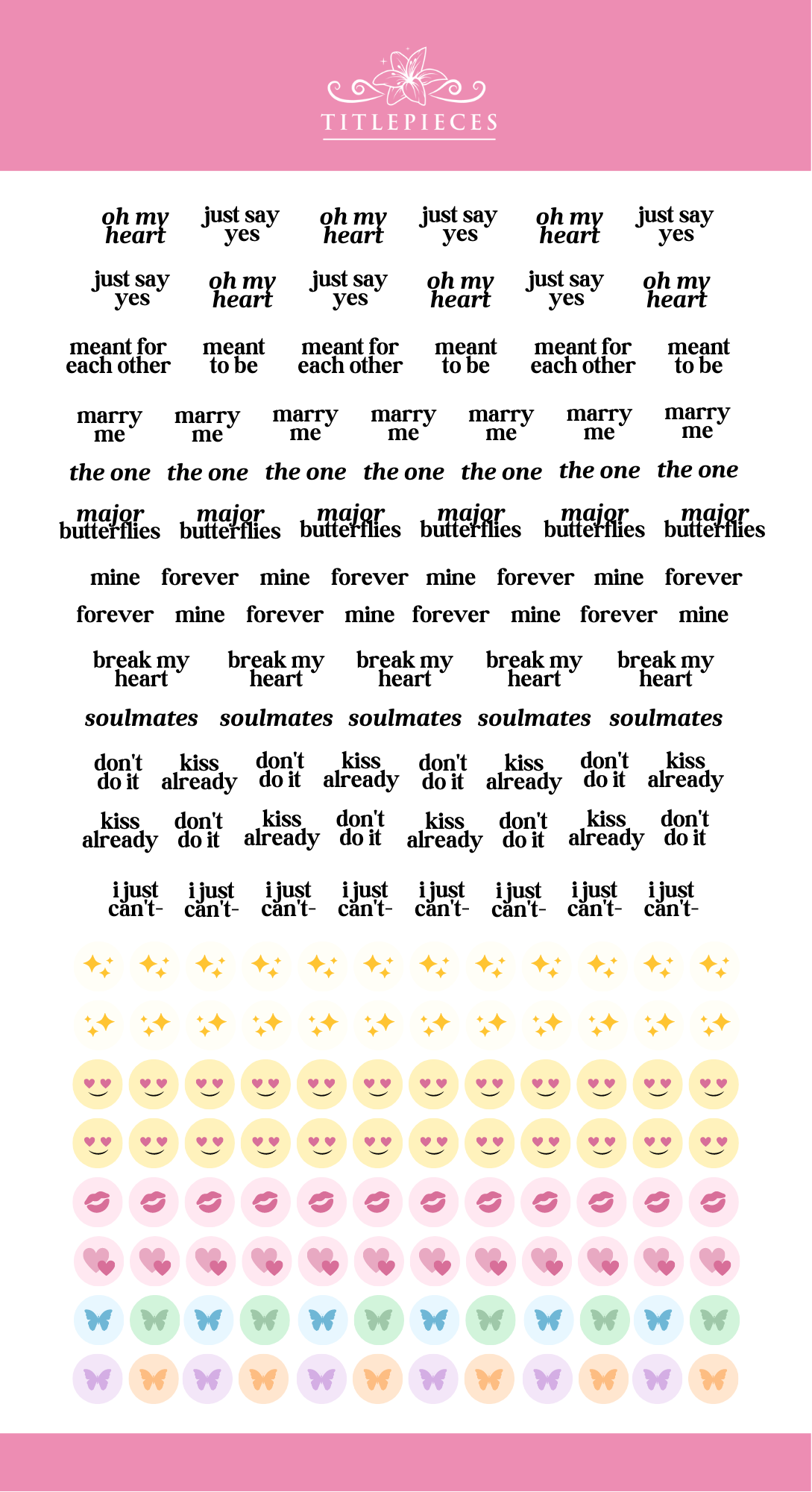 Annotation Stickers (Genre): Sweet Romance