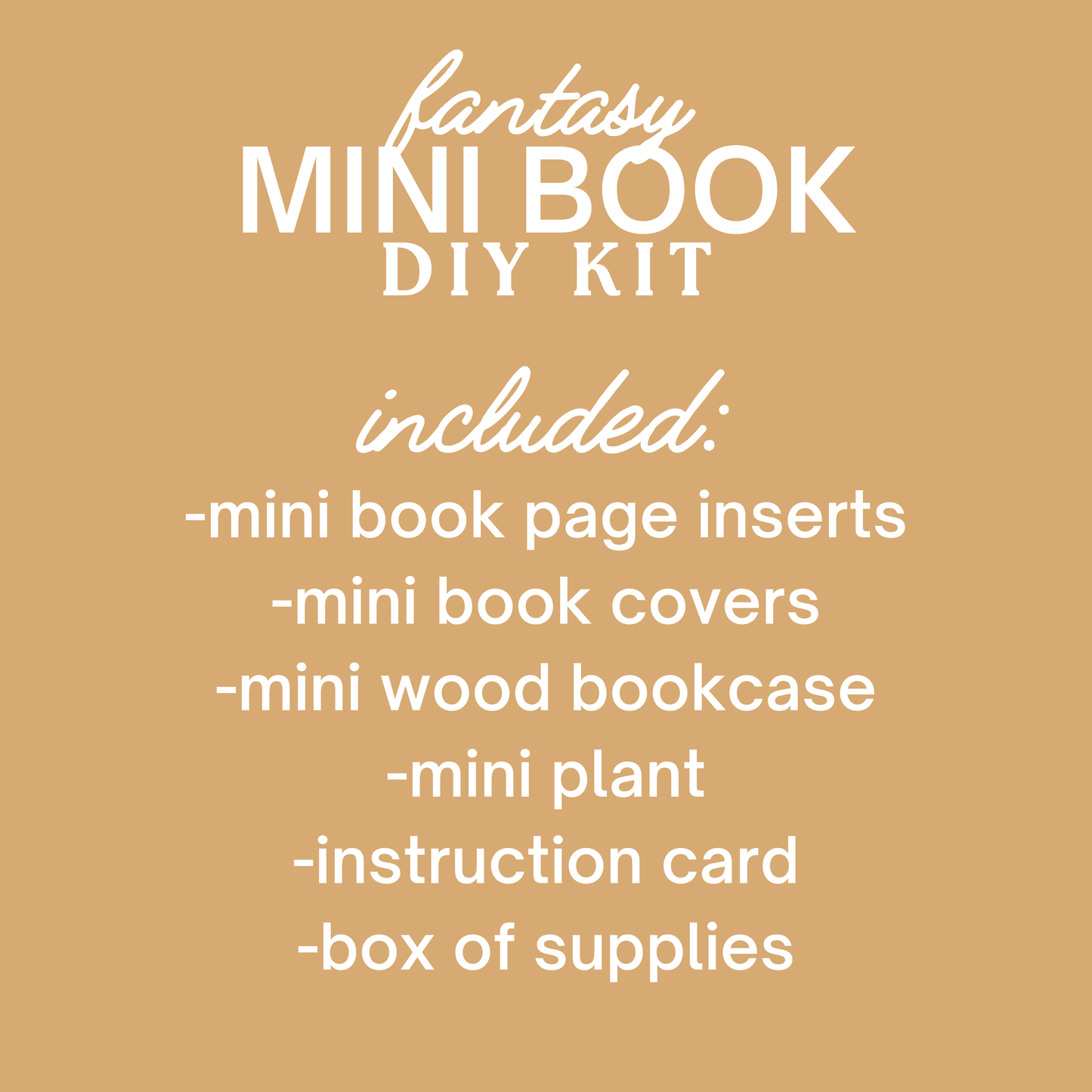 Fantasy Mini Book DIY KIT: White / Deluxe Bookcase