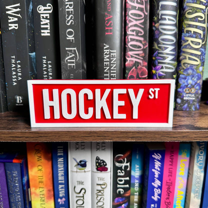 Hockey Street Sign | Bookshelf Decor: Blue