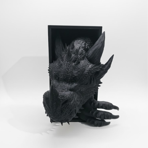 Shadow Sovereign Dragon Bookends | Fourth Wing Fantasy Shelf Decor