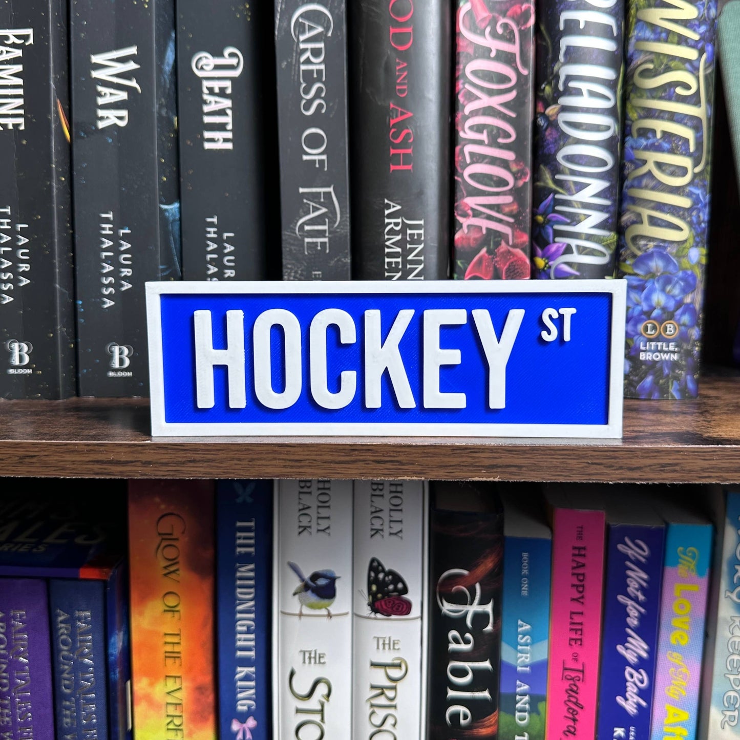 Hockey Street Sign | Bookshelf Decor: Blue