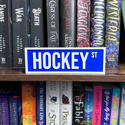 Hockey Street Sign | Bookshelf Decor: Blue