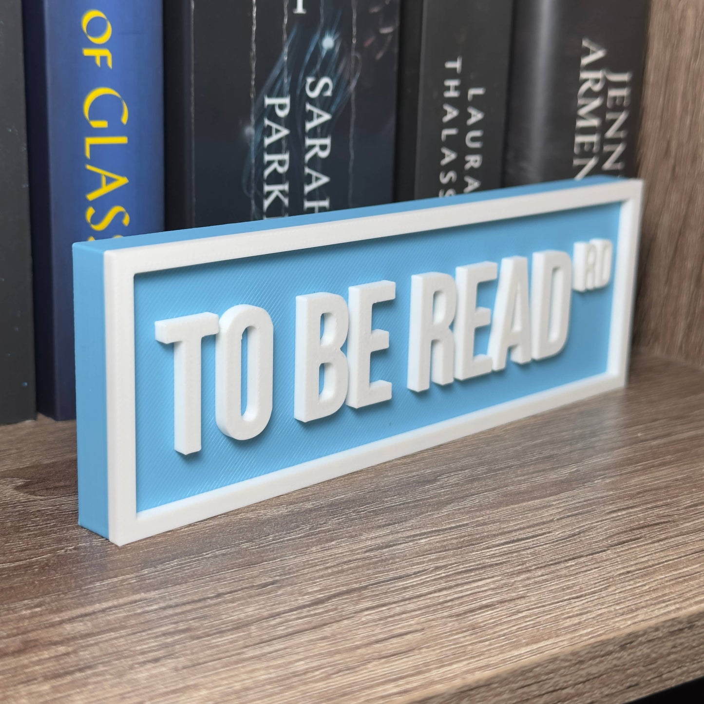 To Be Read Street Sign | Bookshelf Decor: Blue Pastel