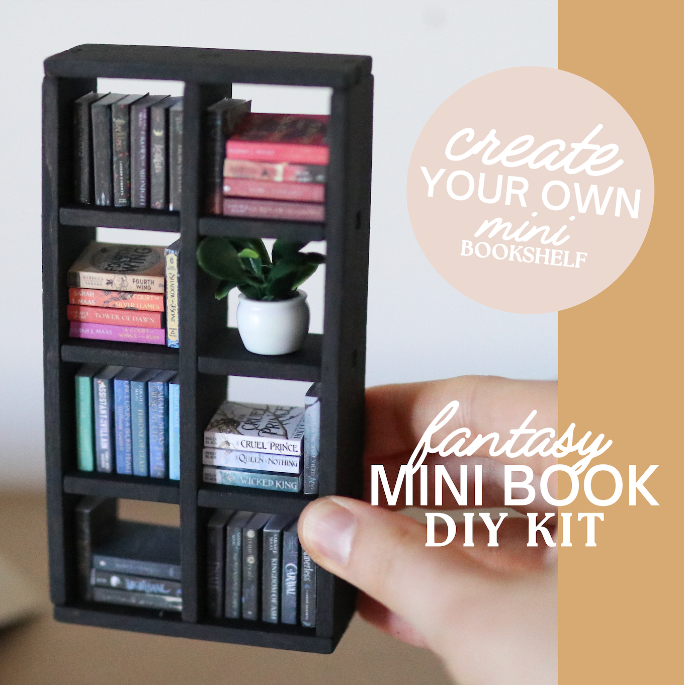 Fantasy Mini Book DIY KIT: White / Deluxe Bookcase