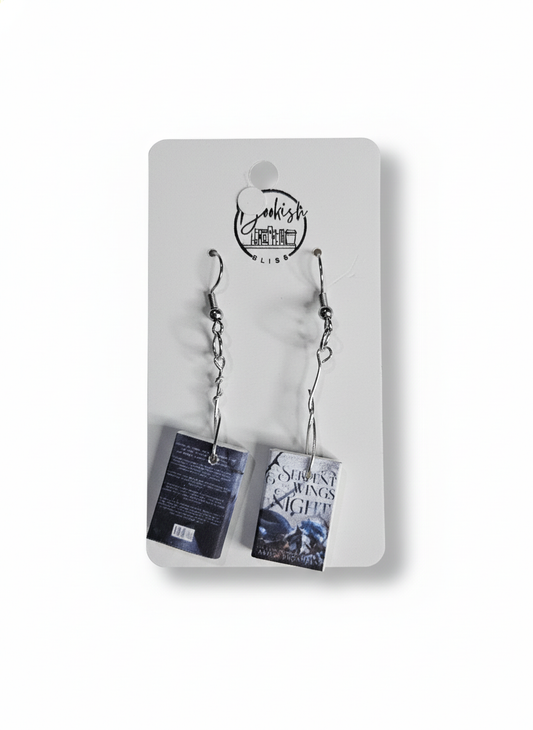 The Serpent and the Wings of Night Miniature Book Earrings
