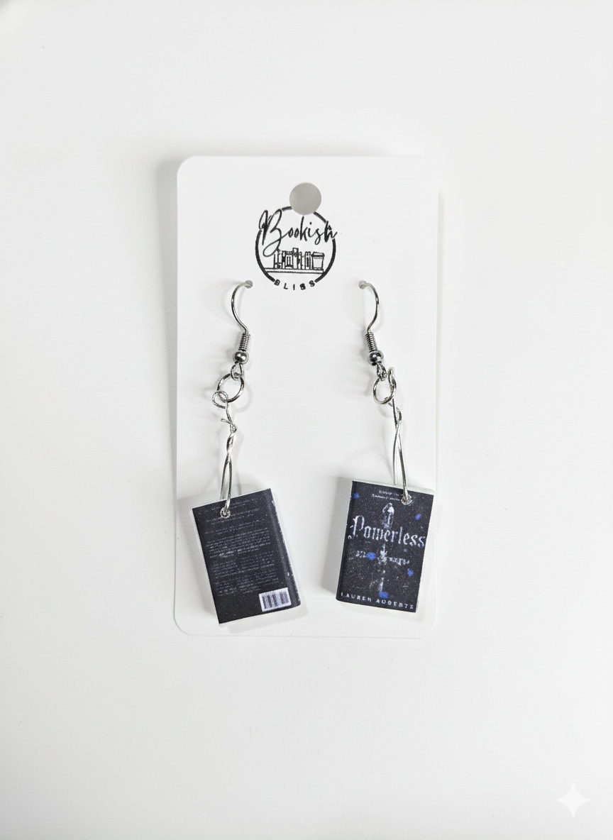 Powerless Miniature Book Earrings