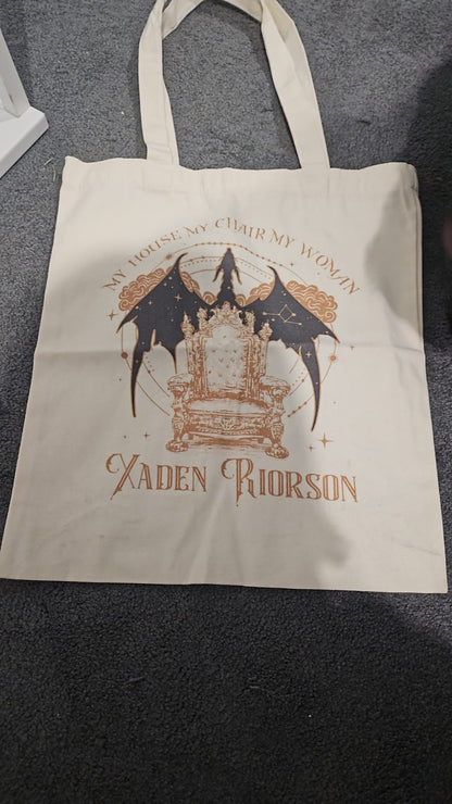 The "My House, My Chair" Canvas Tote – Fourth Wing Edition