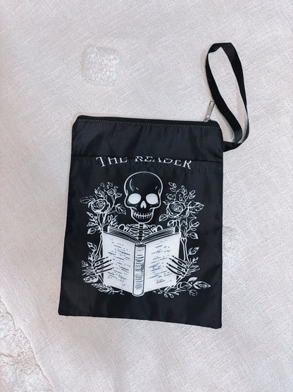 The "Silent Reader" Book Pouch – Gothic Skeleton Sling
