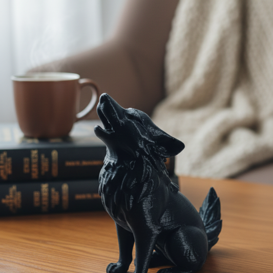 The Midnight Alpha Wolf – Articulated Desk Companion