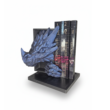 The "Obsidian Orbit" Dragon Bookends – Midnight Shimmer Edition