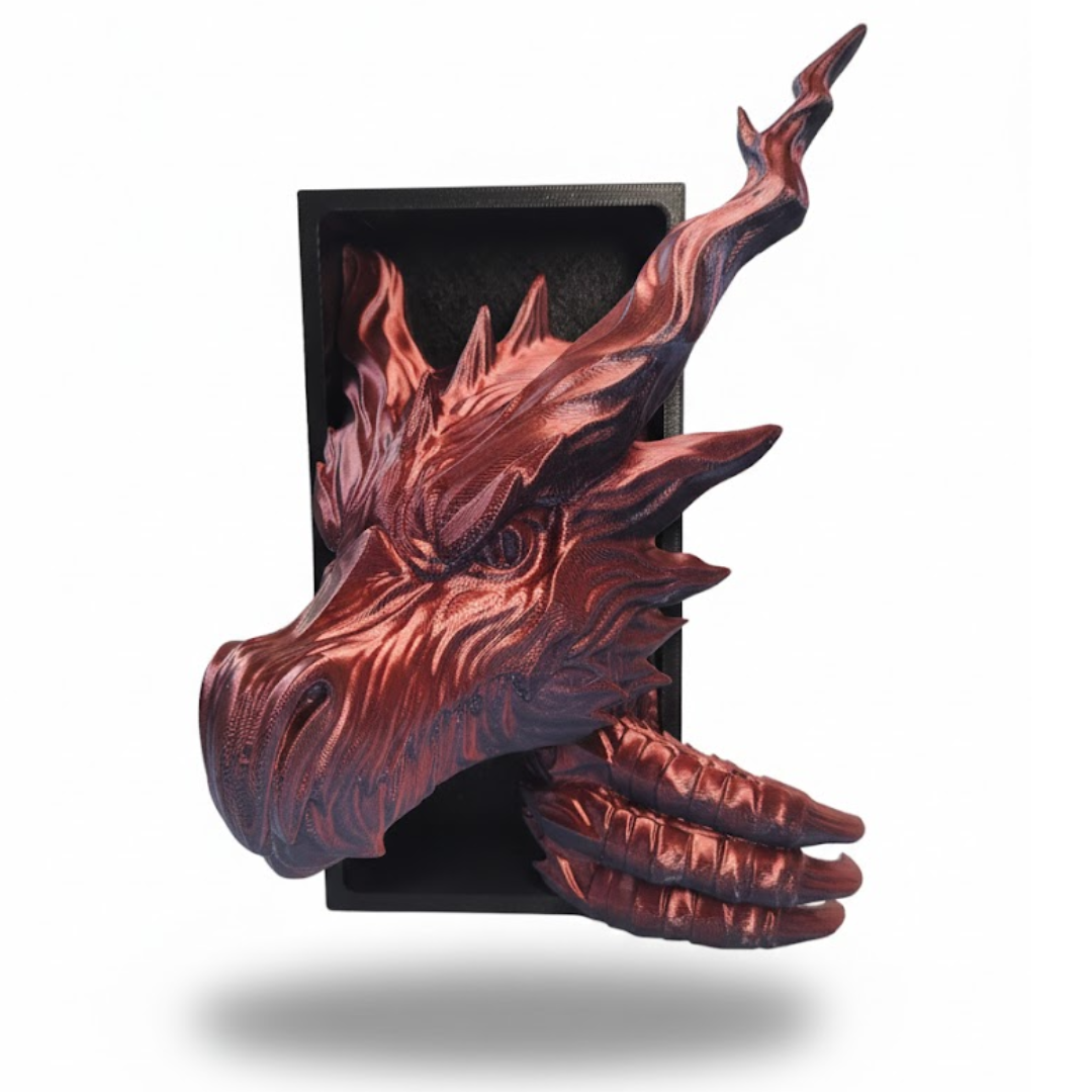 CINDERCLAW (BLACK AND RED DRAGON BOOKEND)