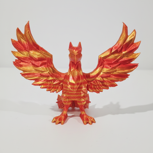 Articulated Sunfire Phoenix – 3D Printed Dragon Fidget & Bookshelf Decor