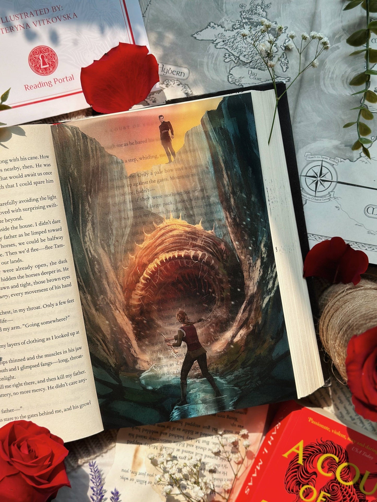Sarah J. Maas book overlays – fantasy art for A Court of Thorns and Roses scenes