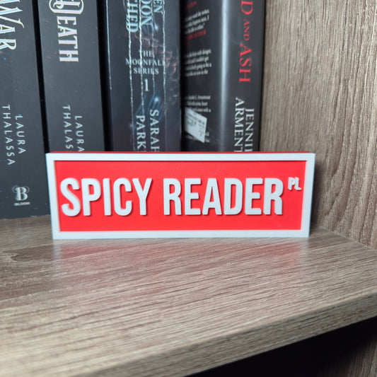 Spicy Reader Street Sign | Bookshelf Decor: Red